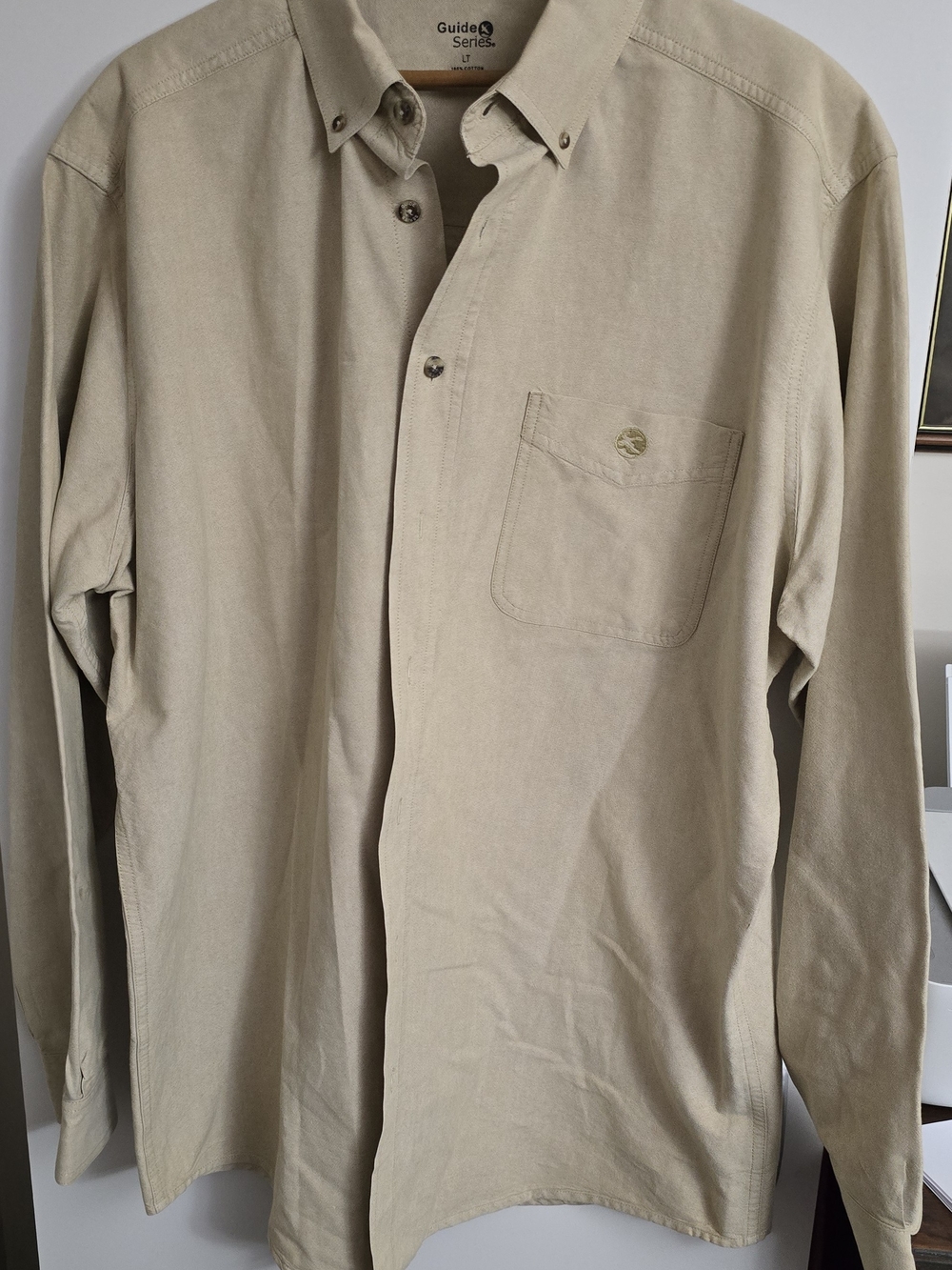 Guide Series Men's Casual Button-Down Shirt in Beige LT